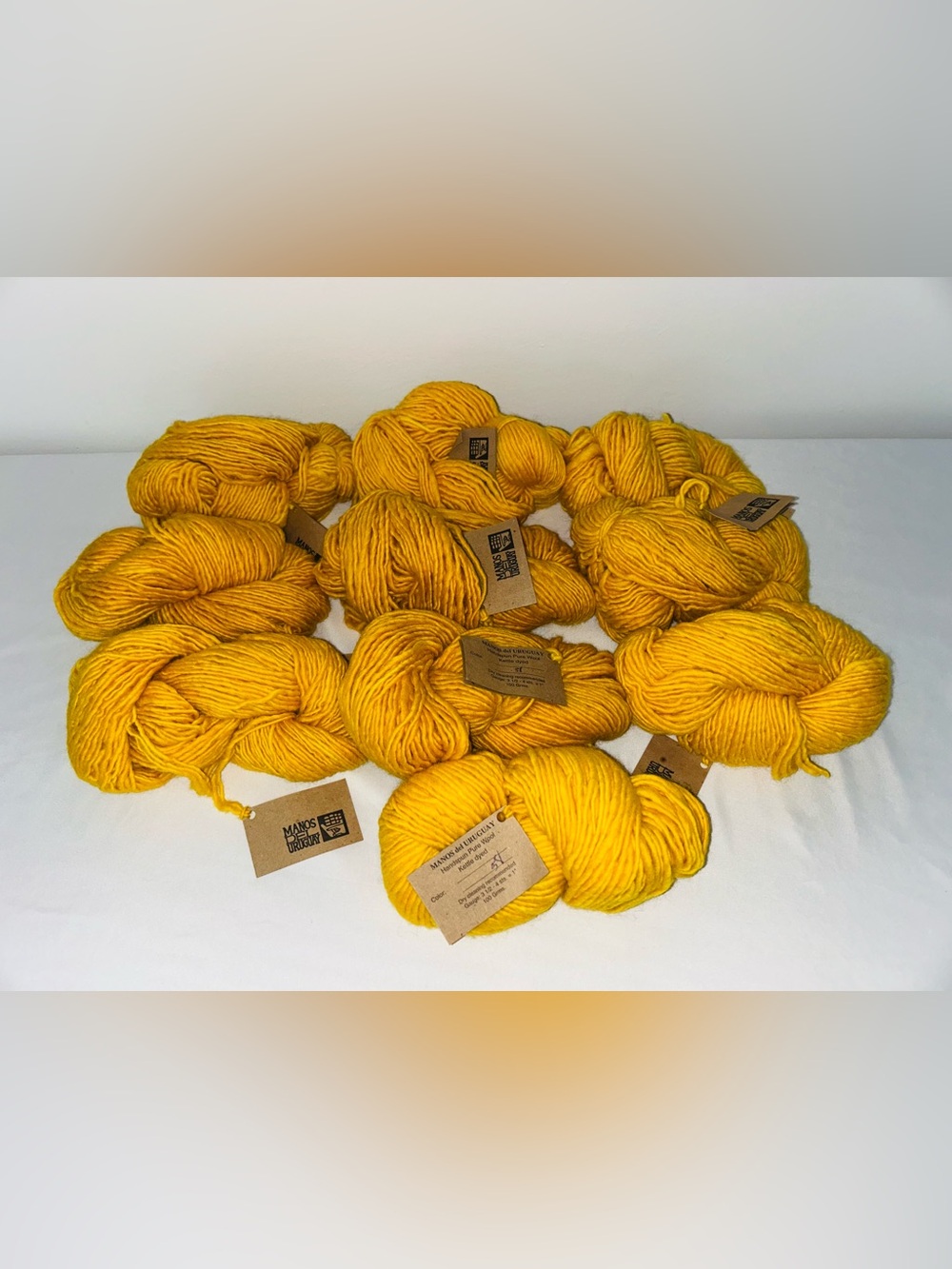 Manos del Uruguay Yarn Handspun Pure Wool Kettle Dyed Marigold #58 Lot Of 10